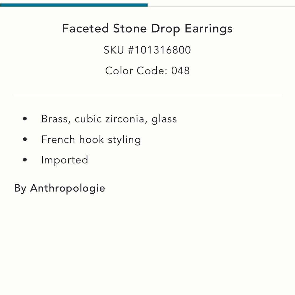 NWT Anthropologie faceted stone drop earrings - Picture 4 of 5